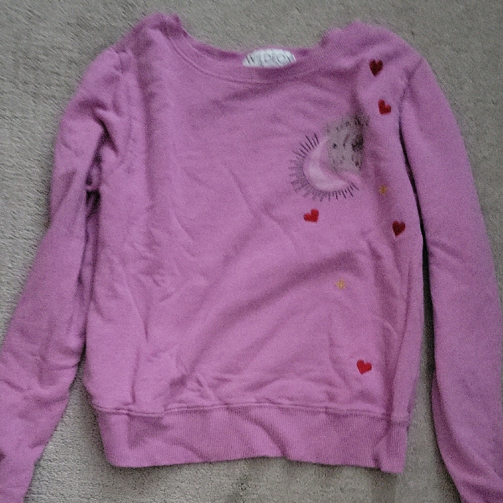 Wildfox Purple Long Sleeve Sweatshirt with Heart Design